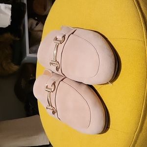Steve Madden tan suede mules, sz 10